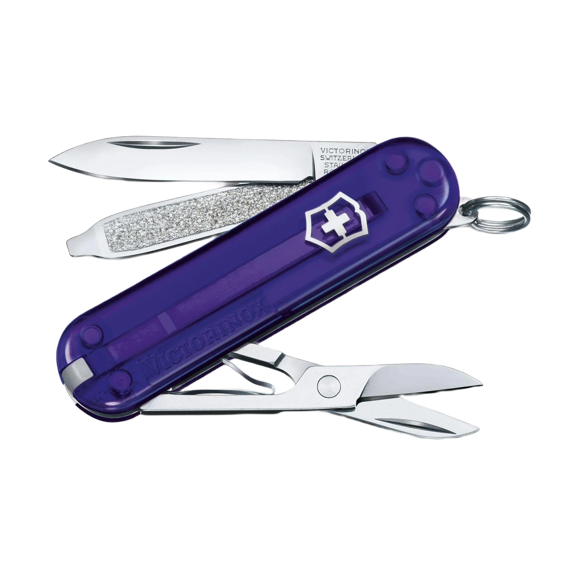 Environmentally Friendly Victorinox Swiss Army Classic SD Transparent Pocket Knife Persian Indigo Crafted