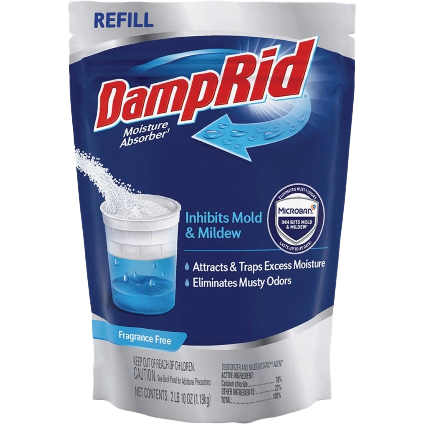 Classic DampRid Moisture Absorber Refill with Microban 42 oz. Refined