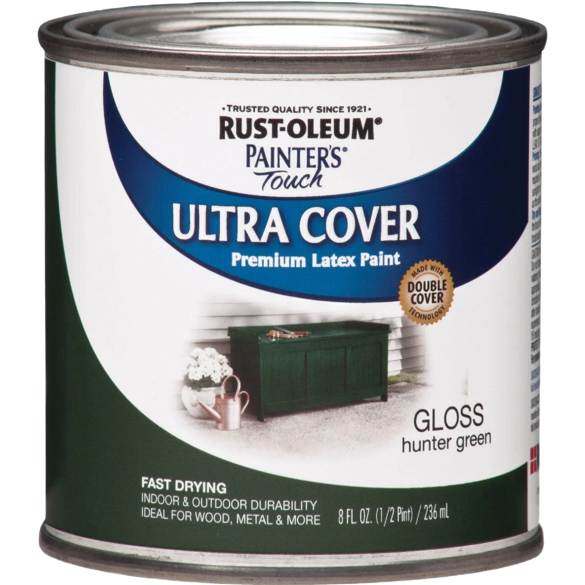 High-Grade Rust-Oleum Ultra Cover Multi-Purpose Gloss Hunter Green Brush-On Paint 1 2 pt. Premium