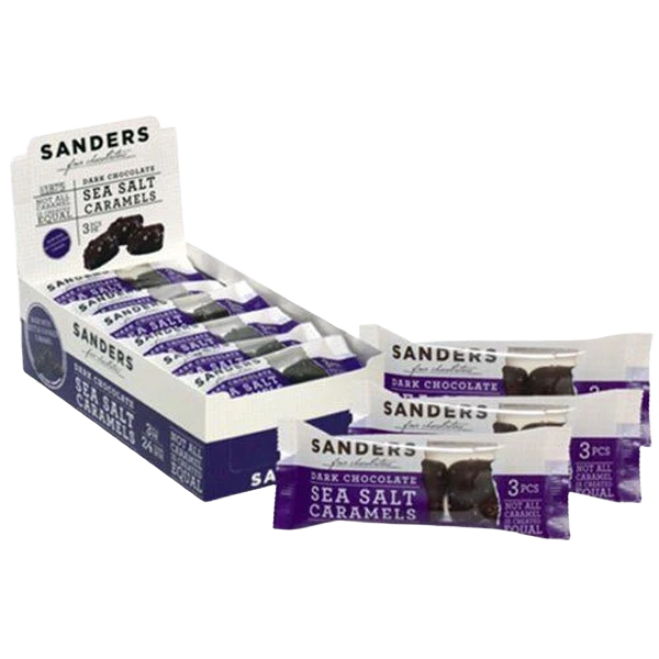 Elite Sanders Dark Chocolate Sea Salt Caramels 3 Pieces Original