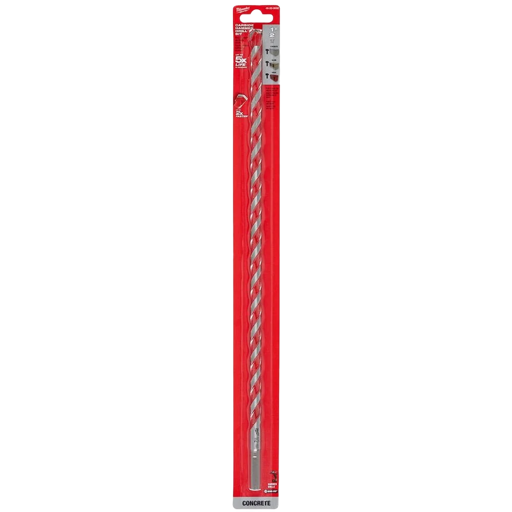 Outstanding Milwaukee SHOCKWAVE™ 1 2 x 18 Carbide-Tipped Hammer Drill Bit High-Grade