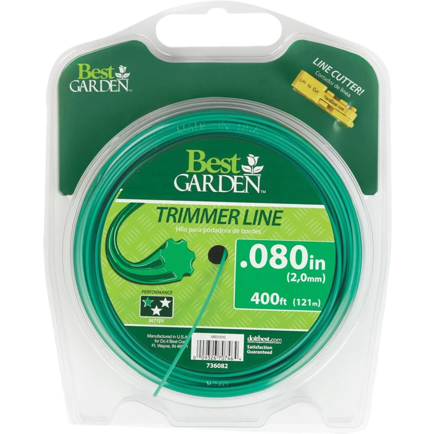Crafted Garden 7 Point Green Trimmer Line 0.080 in. x 400 ft. Effective