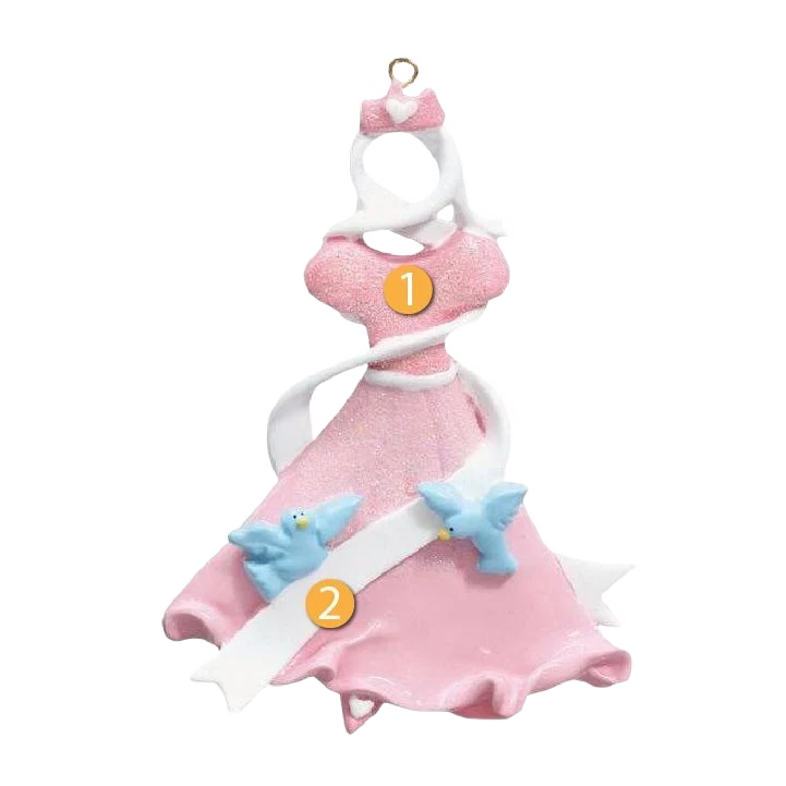 Specialty Rudolph Me Personalized Pink Princess Dress Ornament Selected
