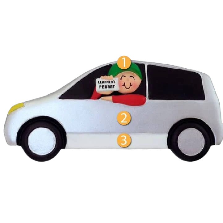 Prestigious Ornament Central Personalized Male with Learner's Permit Ornament Outstanding