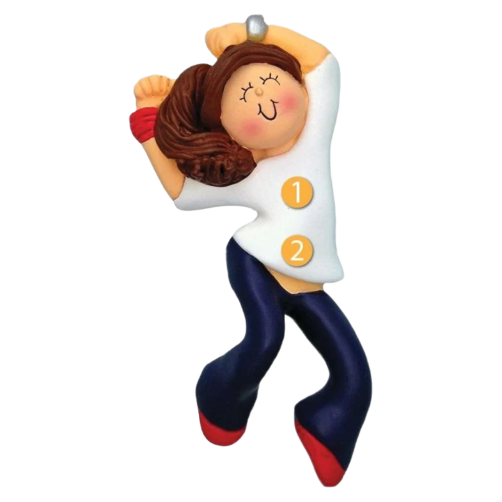 Organic Ornament Central Personalized Brunette Female Hip Hop Dancer Ornament User-Friendly
