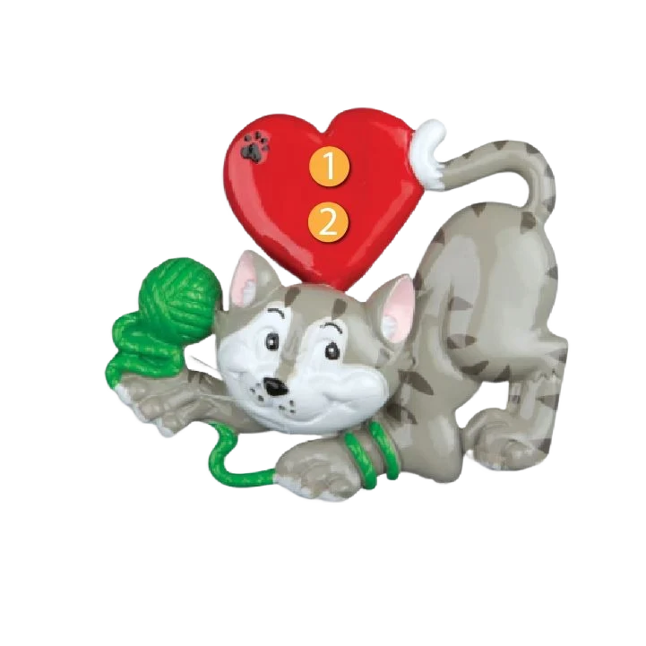 Safe PolarX Personalized Grey Cat Lover Ornament Trusted