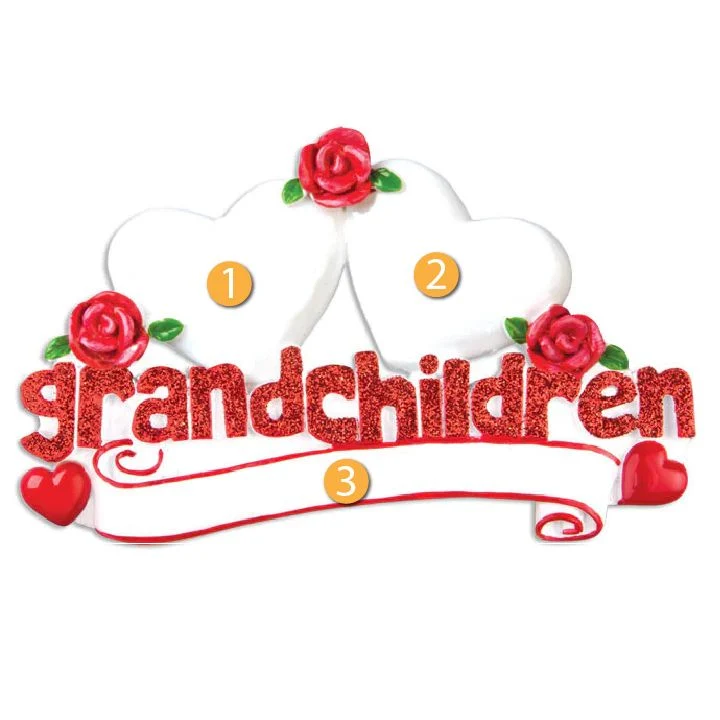 Effective PolarX Personalized Grandchildren with Two Hearts Ornament Eco-Friendly