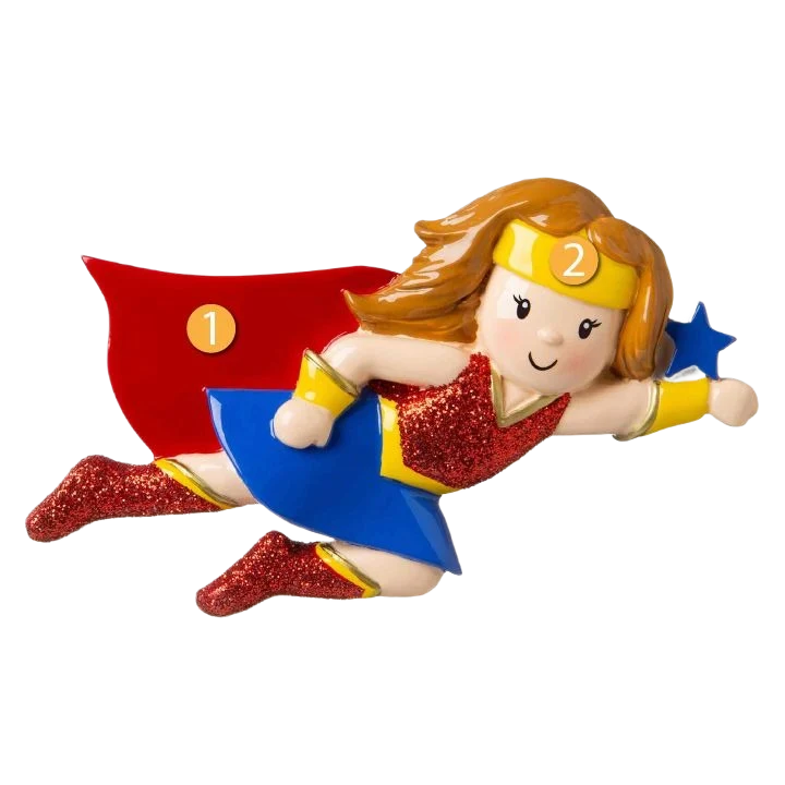 Eco-Friendly PolarX Personalized Boy Superhero Ornament Dependable