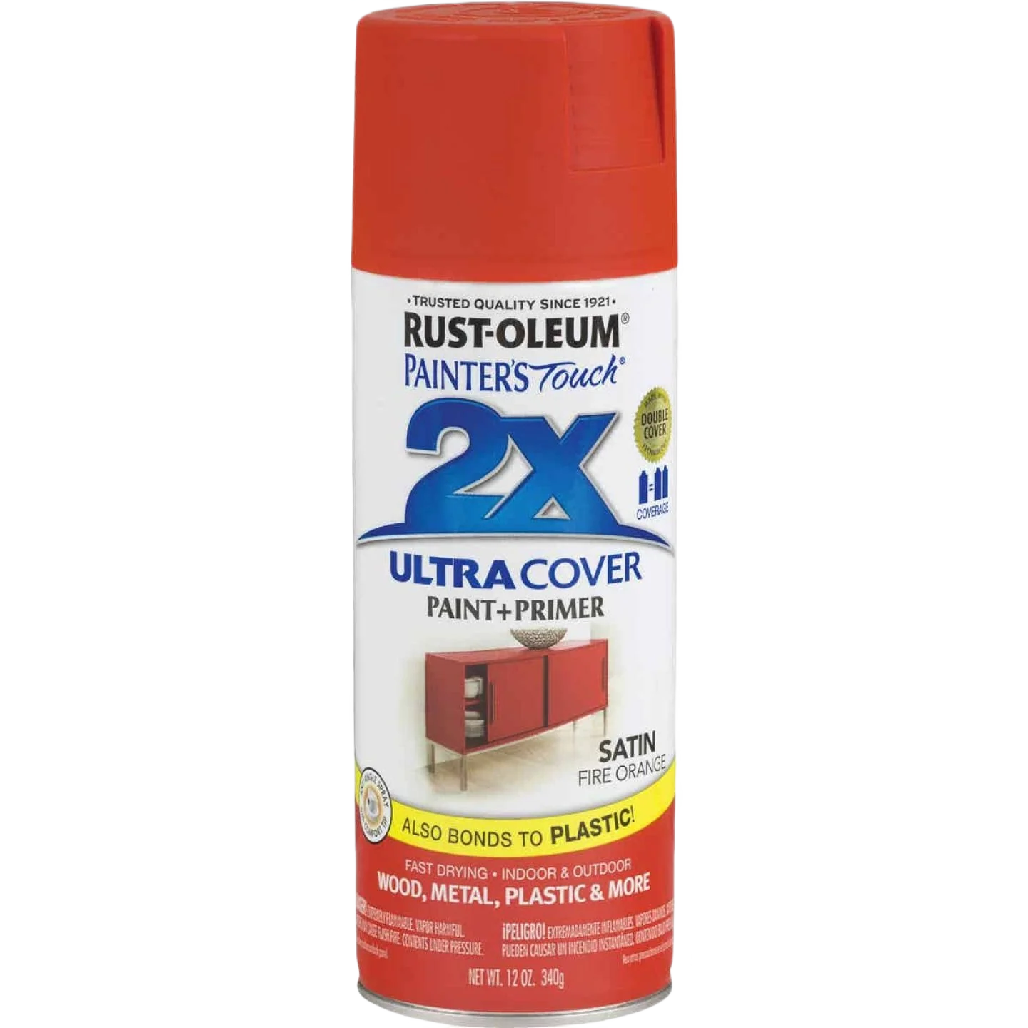 Superior Rust-Oleum Painters' Touch 2X Fire Orange Satin Spray Paint Primer 12 oz. Elegant