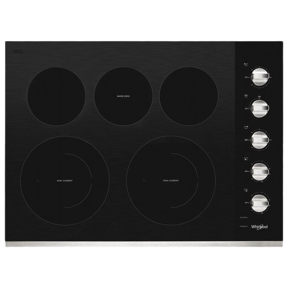Powerful 30-inch Electric Ceramic Glass Cooktop with Two Dual Radiant Elements Green