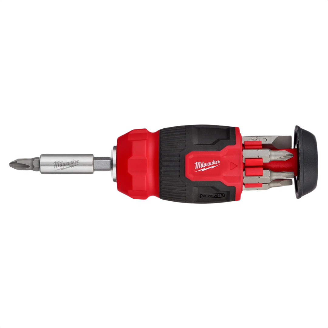 Stylish Milwaukee 8-in-1 Compact Multi-Bit Screwdriver Reusable