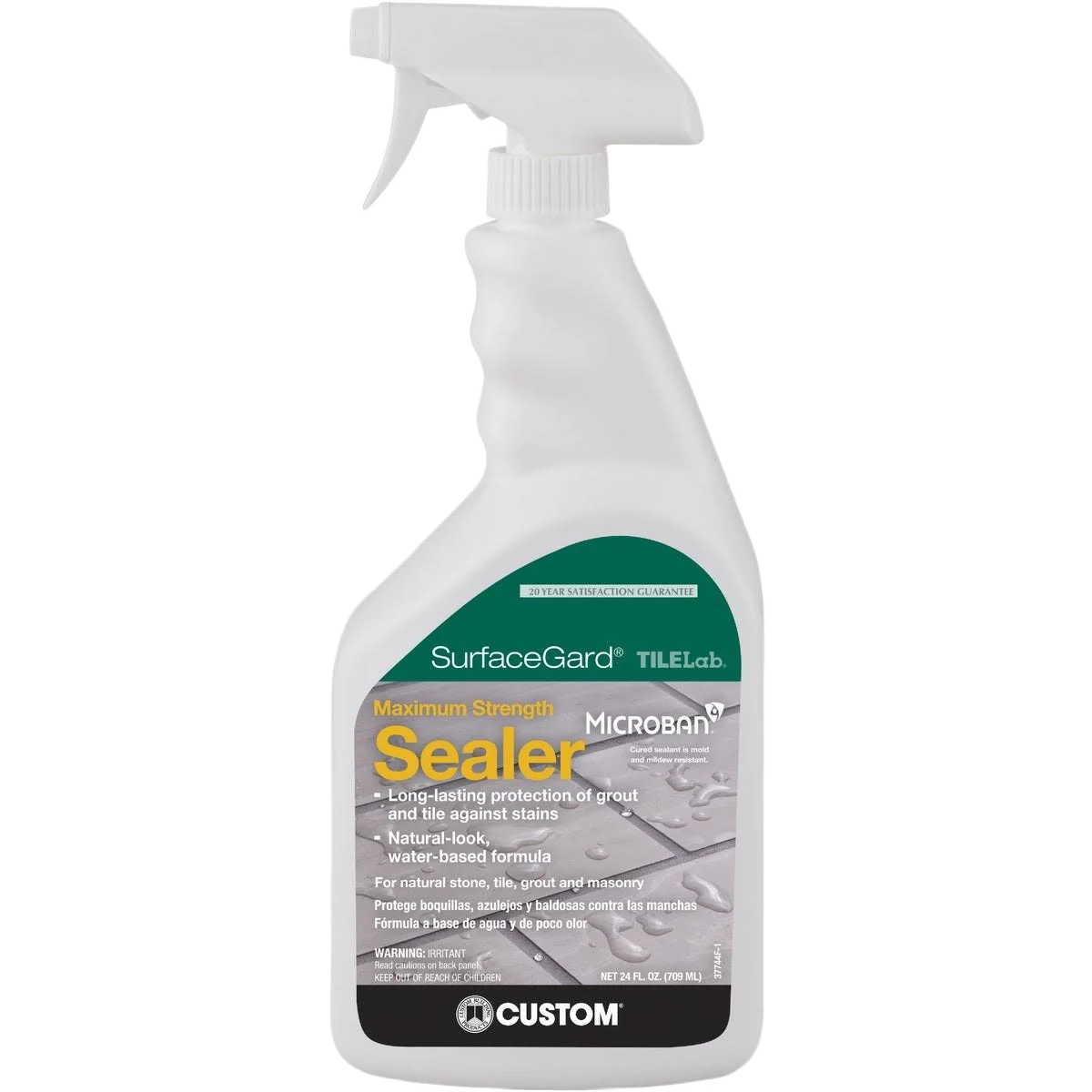 Clean Custom Building Products TILELab Surfacegard Grout Tile Sealer Reusable