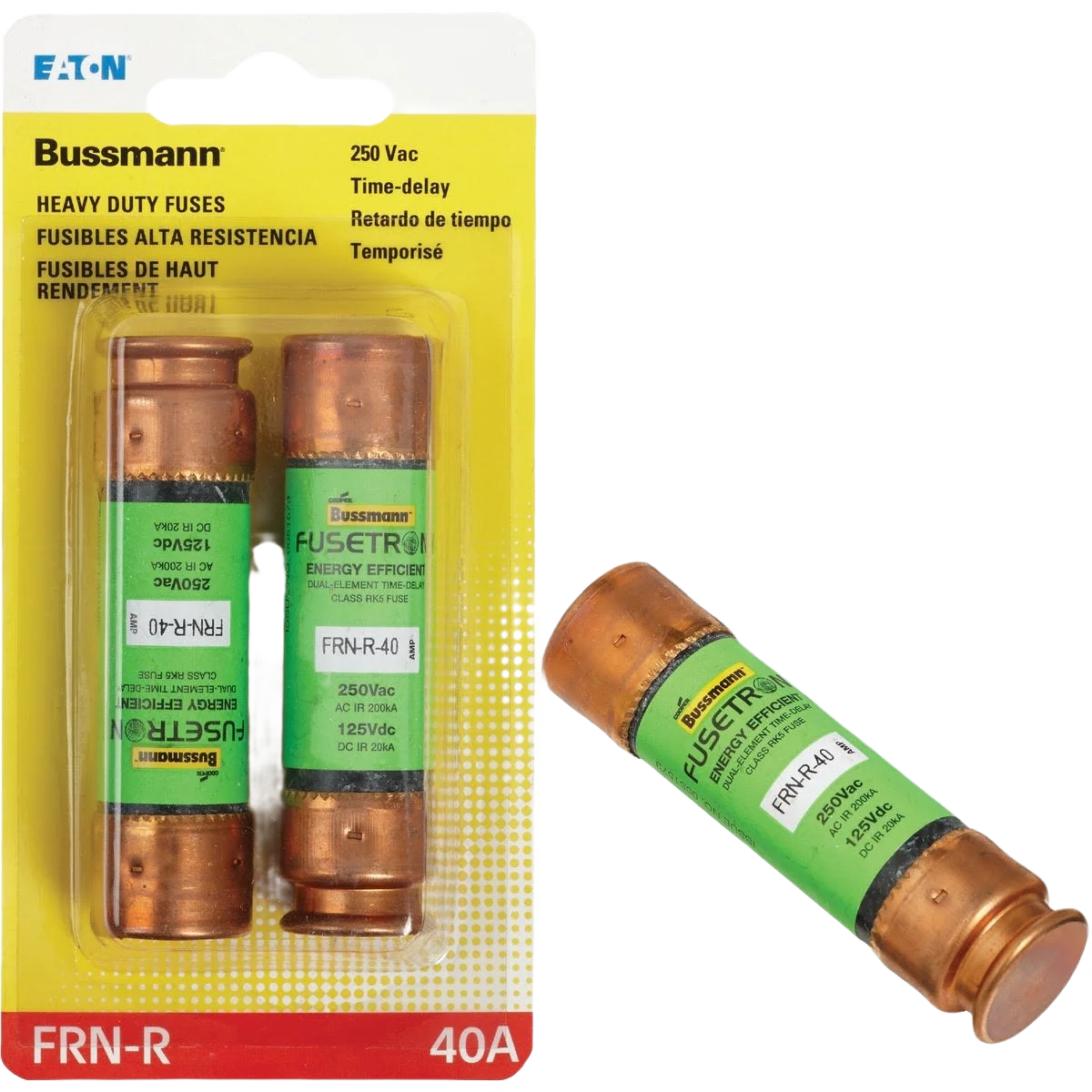 Fine Bussmann Fuses 40A FRN-R Cartridge Fuse 2-Pack High-Grade