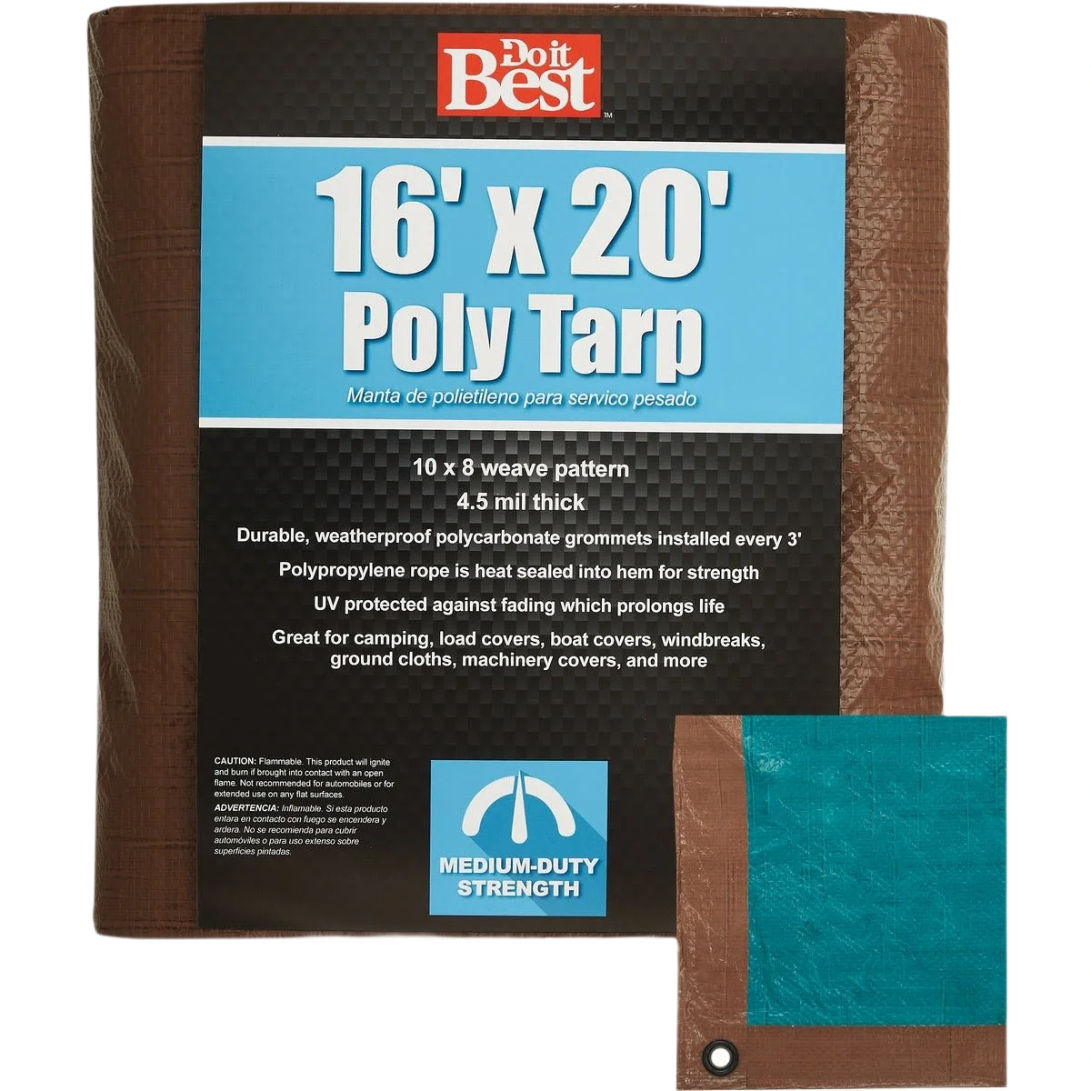 Luxury Do it Brown Green Medium Duty Poly Tarp 16 Ft. x 20 Ft. Efficient