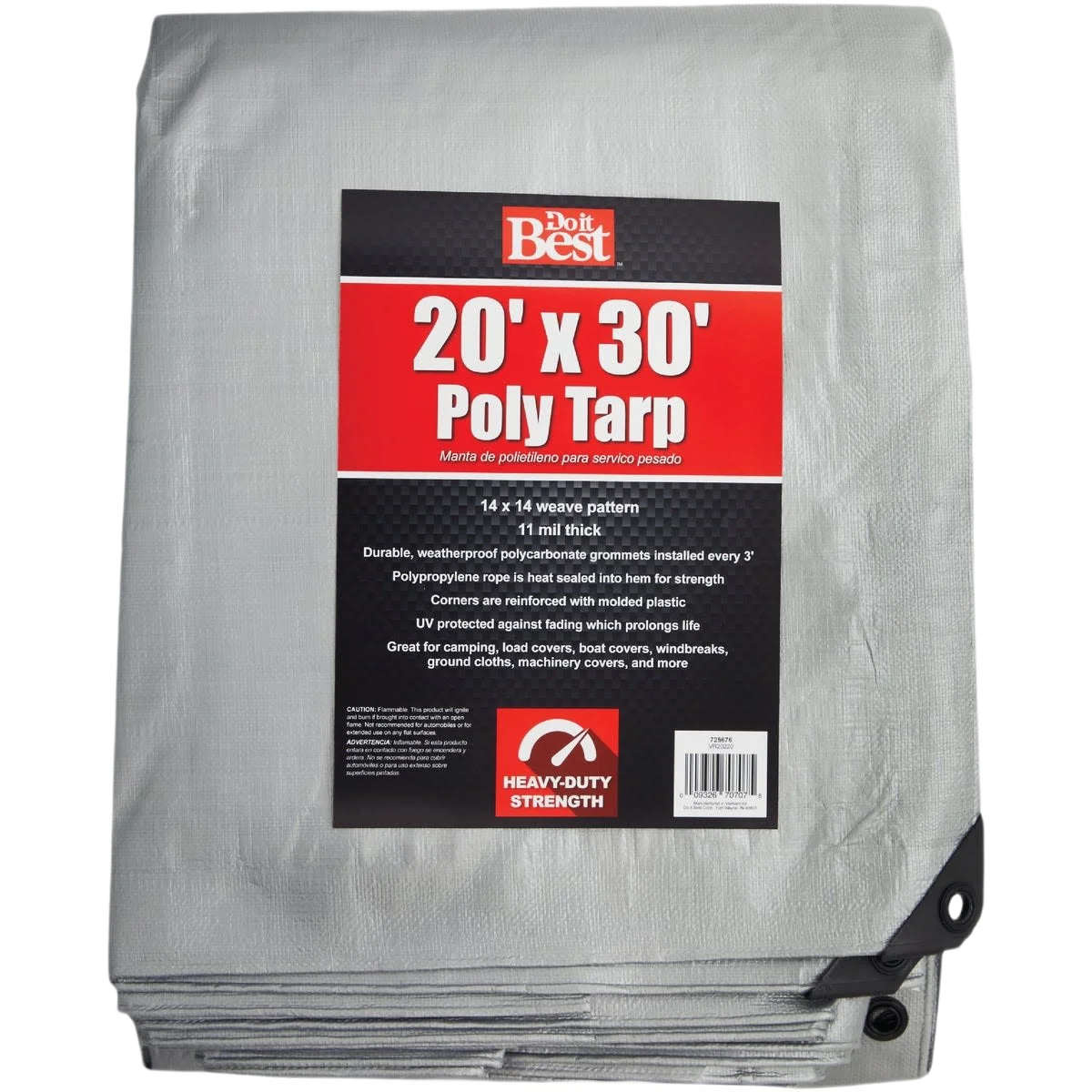 Comfortable Do it Silver Woven Heavy-Duty Silver Poly Tarp 20 x 30 ft. High-Grade