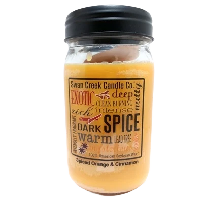 High-Quality Swan Creek Spiced Orange Cinnamon Pantry Jar Candle 12 oz. High-Performance