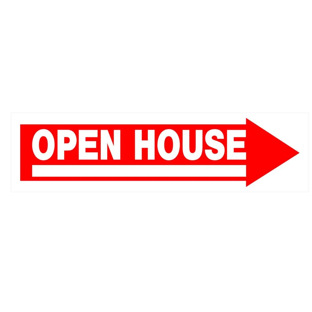 Enhanced Hillman Red White Open House Sign 6 in. x 24 in. Proven