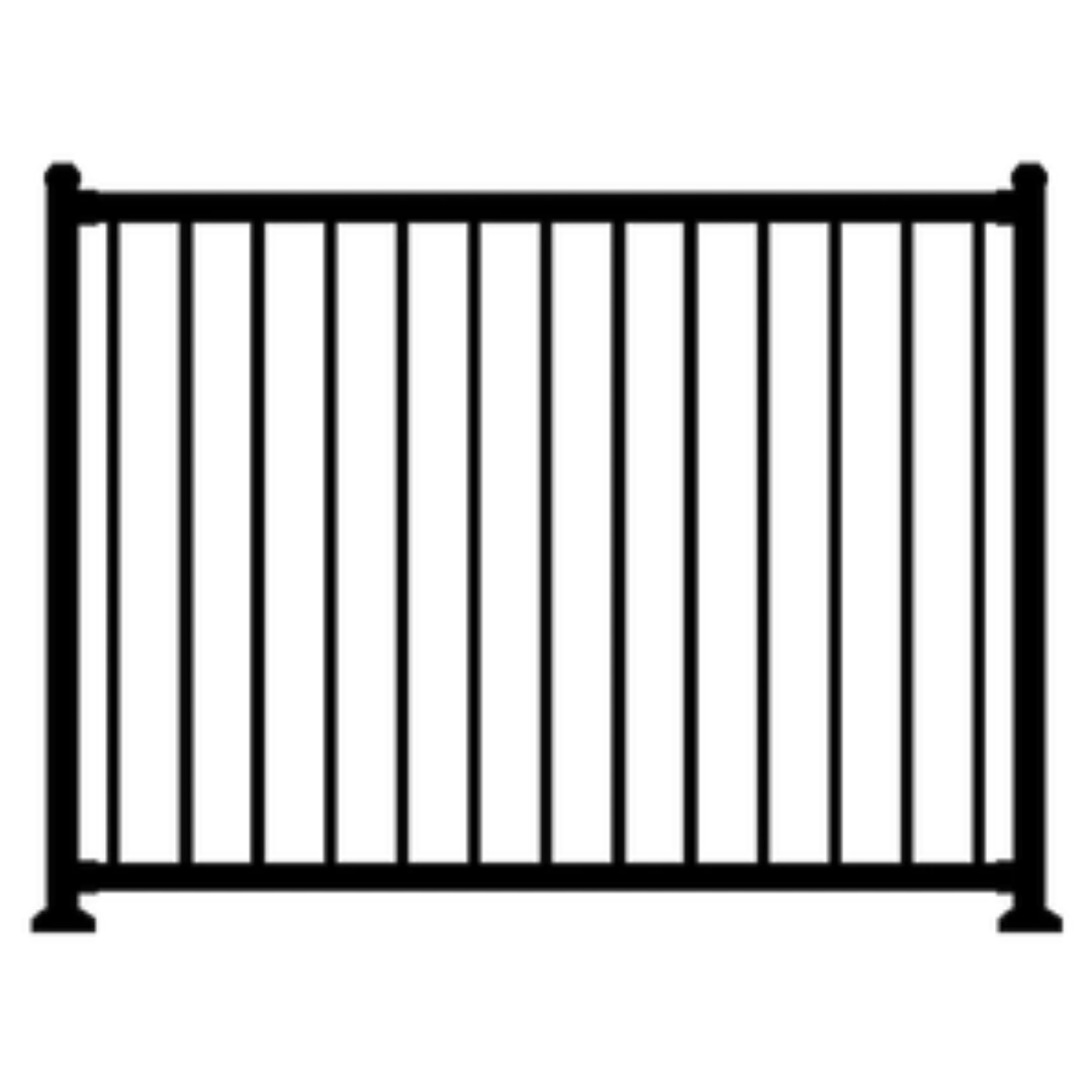 Recyclable Westbury Tuscany 6 ft. Black C10 Square Railing for Level Relaxed
