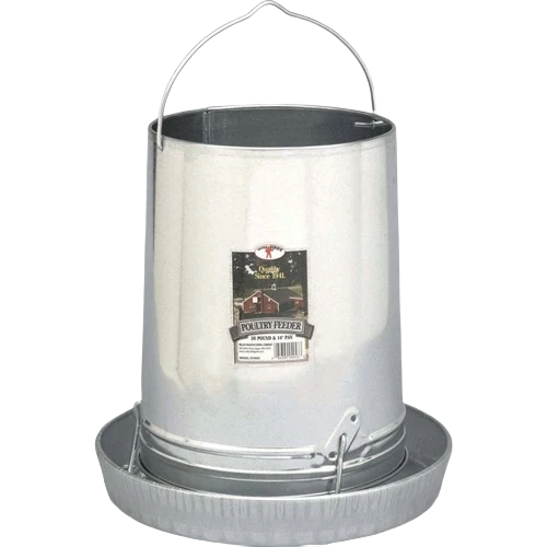 Detailed Little Giant Hanging Feeder w Pan for Poultry 30 lb. Smooth
