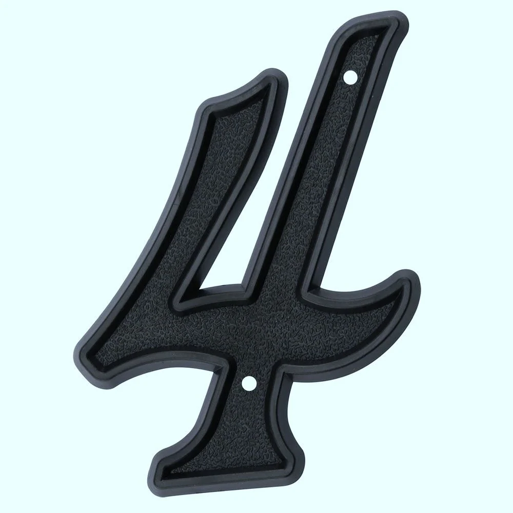 First-Class Hillman 5.5 in. Matte Black Plastic House Number 4 Unique