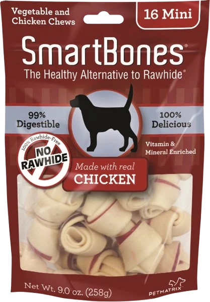 Safe SmartBones Mini Chicken Chews for Dogs 16-Pack Trusted