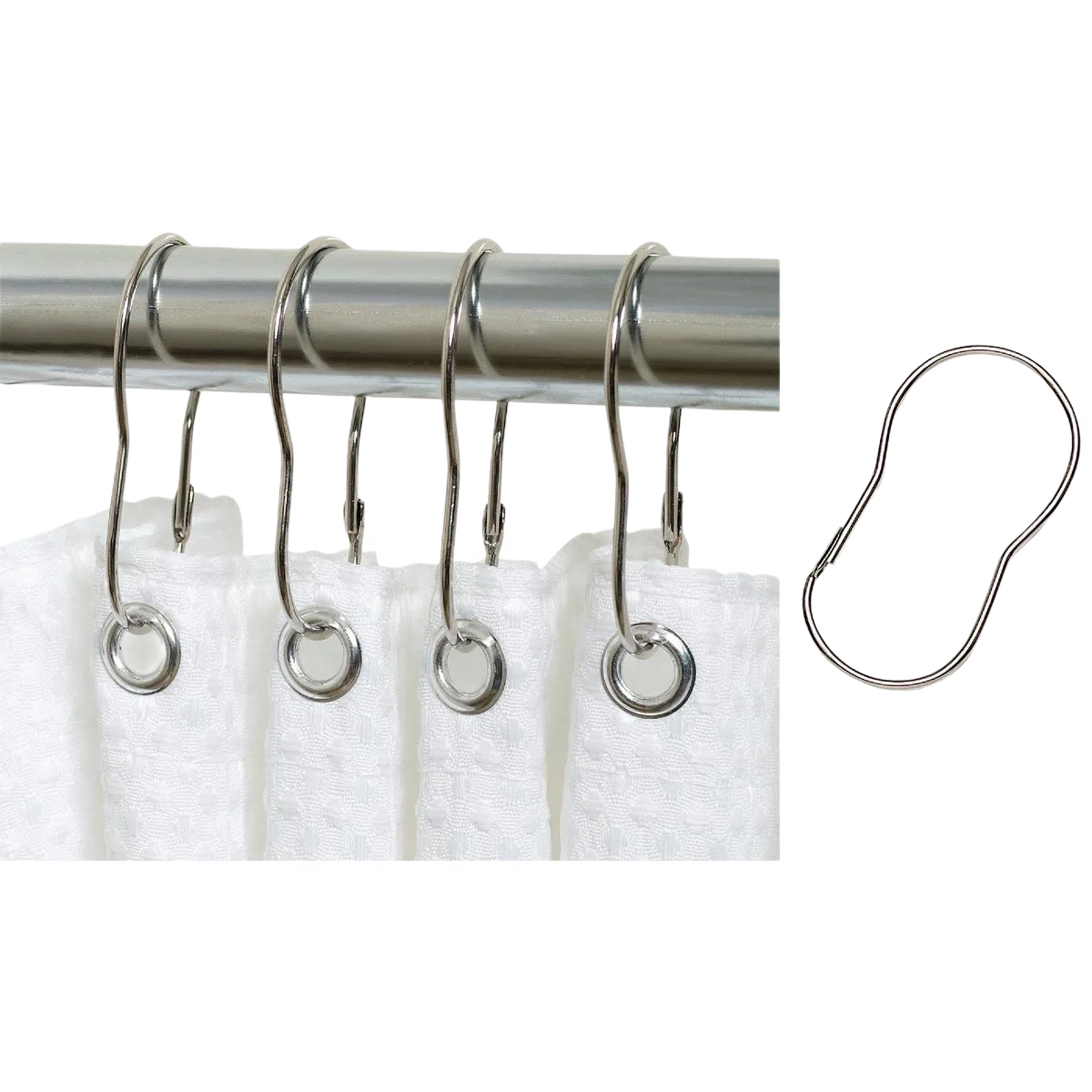 Verified Zenith Plain Shower Curtain Hooks Minimalist