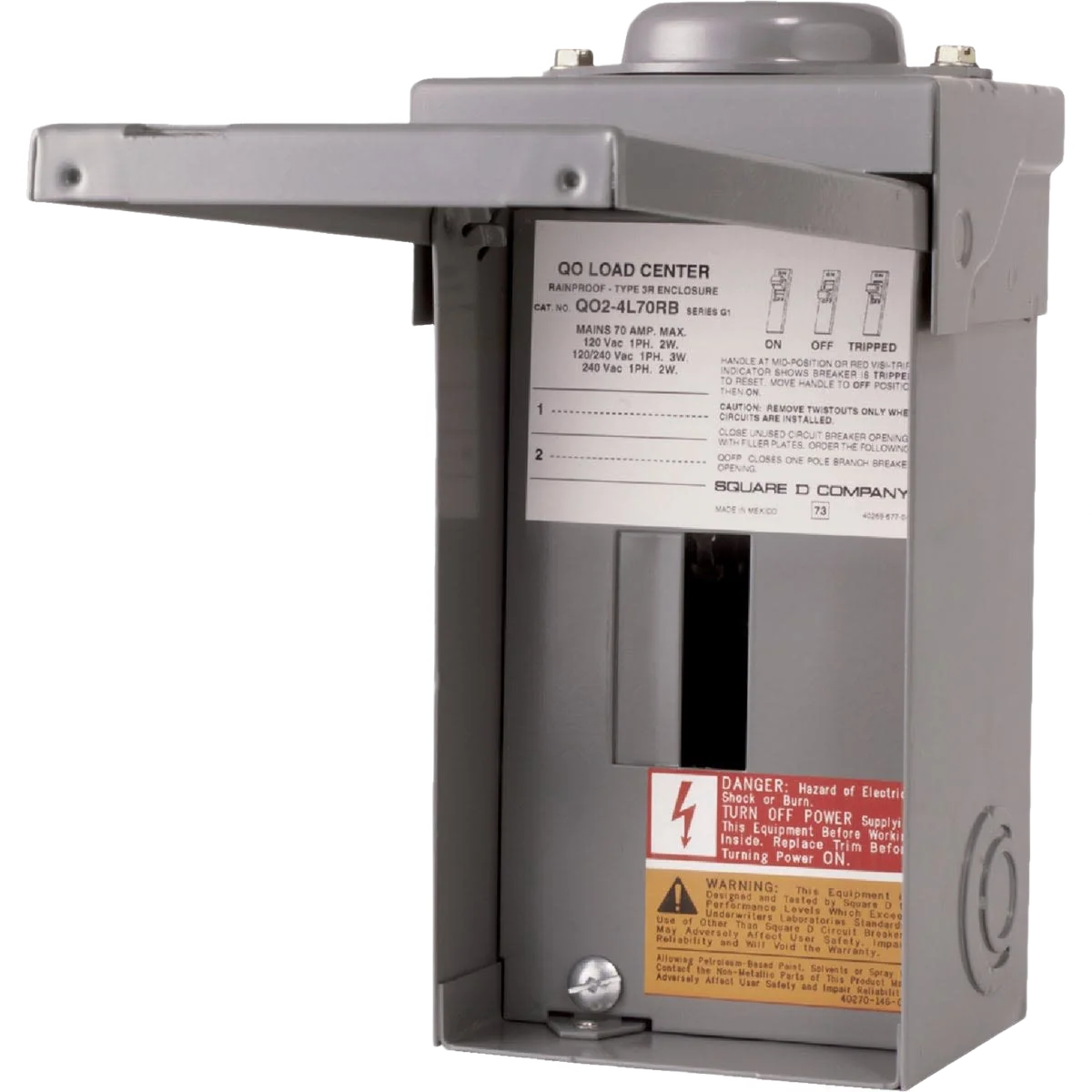 Authentic Square D QO 70A Raintight Main Lug Load Center Optimized