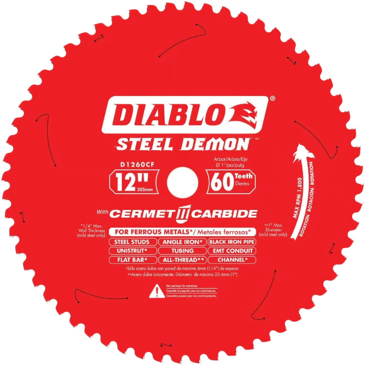 Effective Diablo 12-In. 60 Tooth Cermet II Metal Cutting Saw Blade Genuine