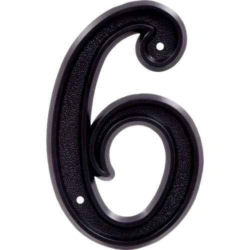 Comfortable Hillman 5.5 in. Matte Black Plastic House Number 6 Breathable
