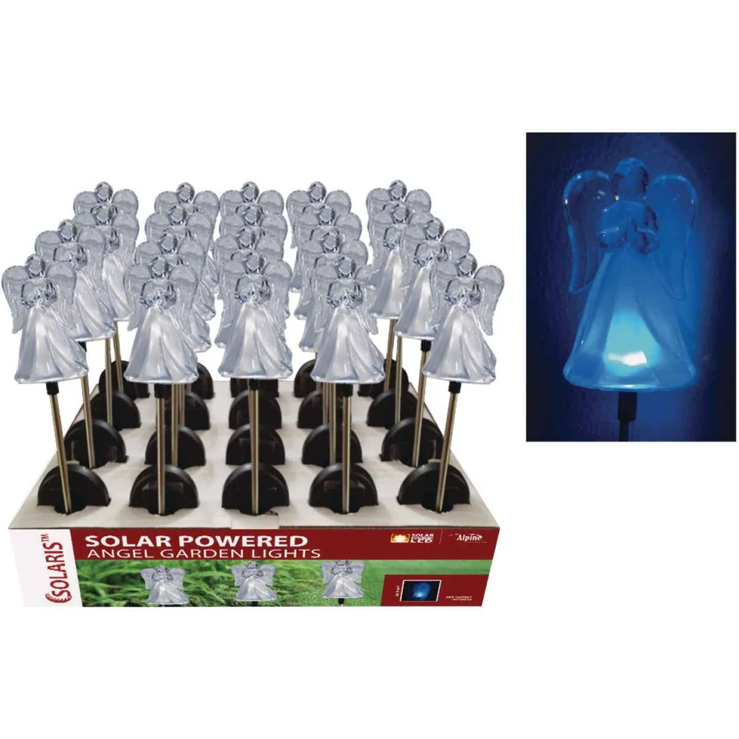 World-Class Solaris 35 in. Acrylic Angel Solar Stake Light Lawn Ornament Elegant