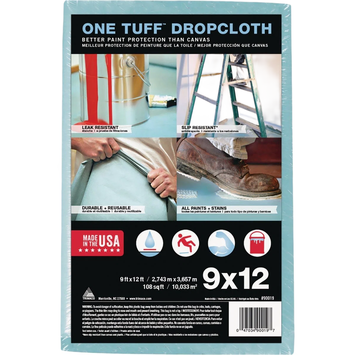 Fine Crafted Trimaco One Tuff Heavy-Duty Drop Cloth 9 x 12 ft. Consistent