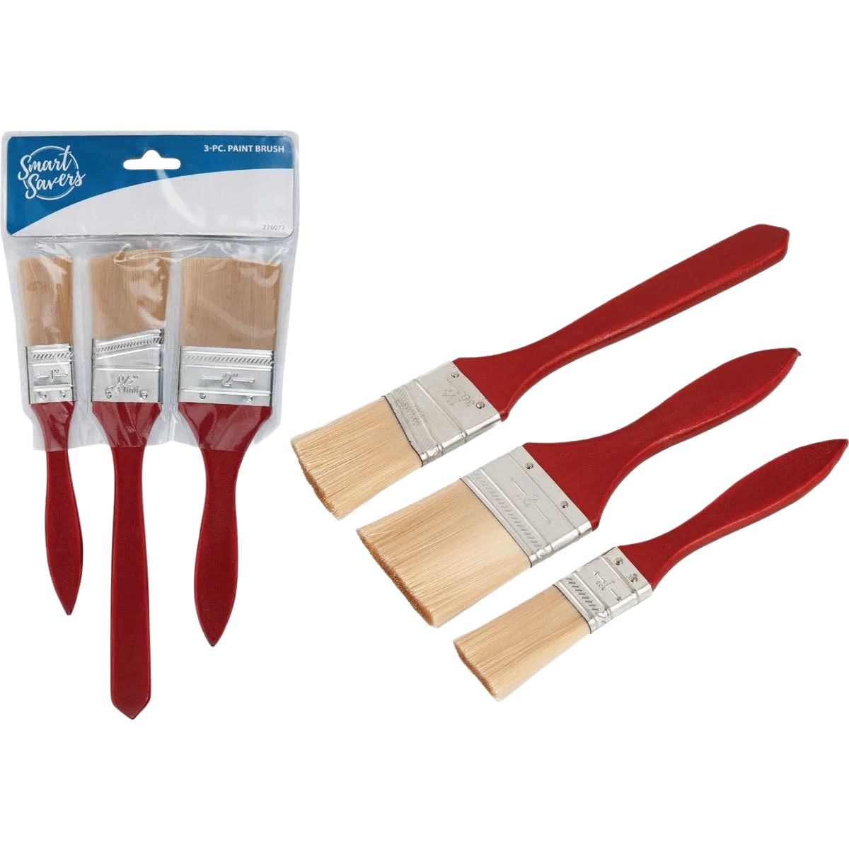 Casual Smart Savers 3-Piece Polyester Assorted Paint Brush Set Original Design