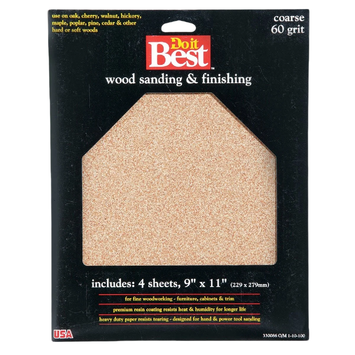 Dependable Do it 9 x 11 Bare Wood 60-Grit Coarse Sandpaper 5-Pack Exclusive