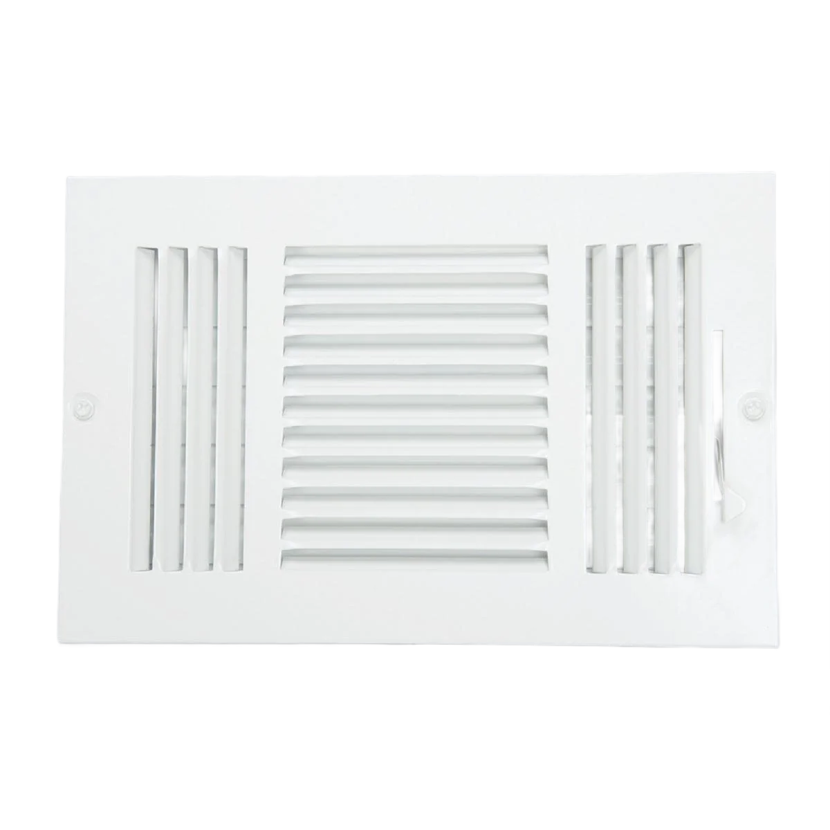 Reusable Home Impressions 6 in. x 10 in. Steel 3-Way Wall Register White Top-Quality