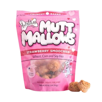 Responsible Lazy Dog Strawberry Smooch Mutt Mallow Dog Treats 5 oz. Relaxed