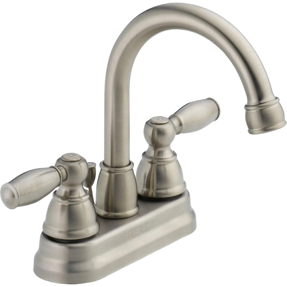 Detailed Peerless Two-Handle Centerset Bathroom Faucet Brushed Nickel Authentic