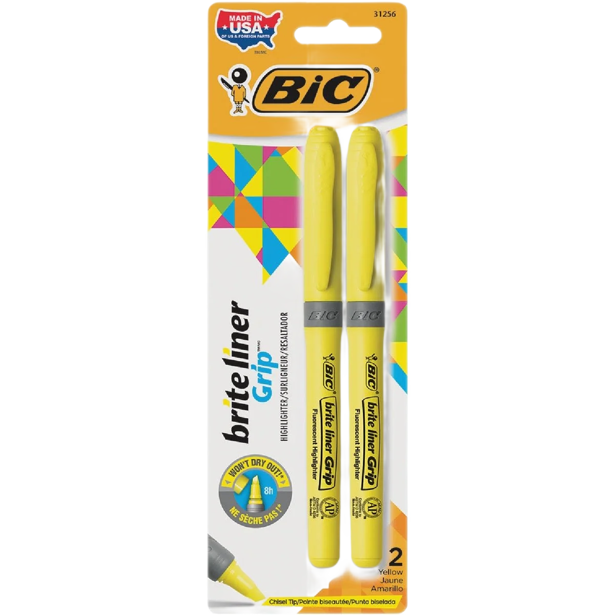 First-Class BIC Brite Liner Highlighter 2-Pack Secure