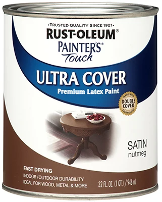 Refined Rust-Oleum Painters' Touch Satin Nutmeg Ultra Cover Premium Latex Paint 1 Qt. Official