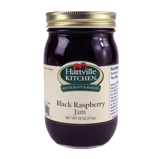 Professional Hartville Kitchen Old Fashioned Black Raspberry Jam 18 oz. Fast