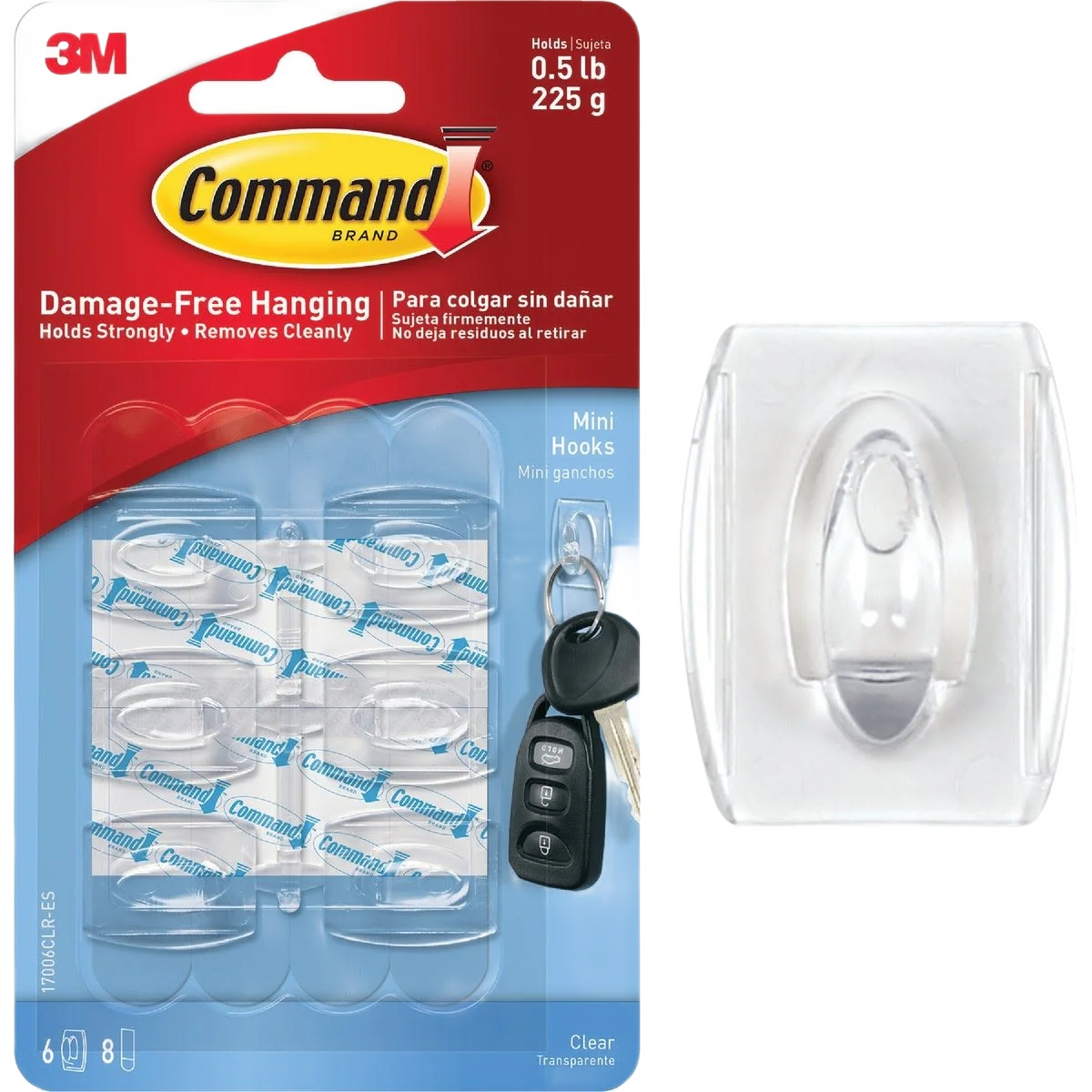 Soft 3M Command General Mini Adhesive Utility Hook 6-Pack Advanced