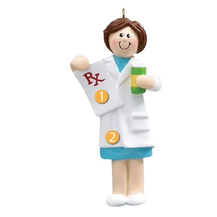 Elegant Rudolph Me Personalized Woman Pharmacist Ornament Authentic