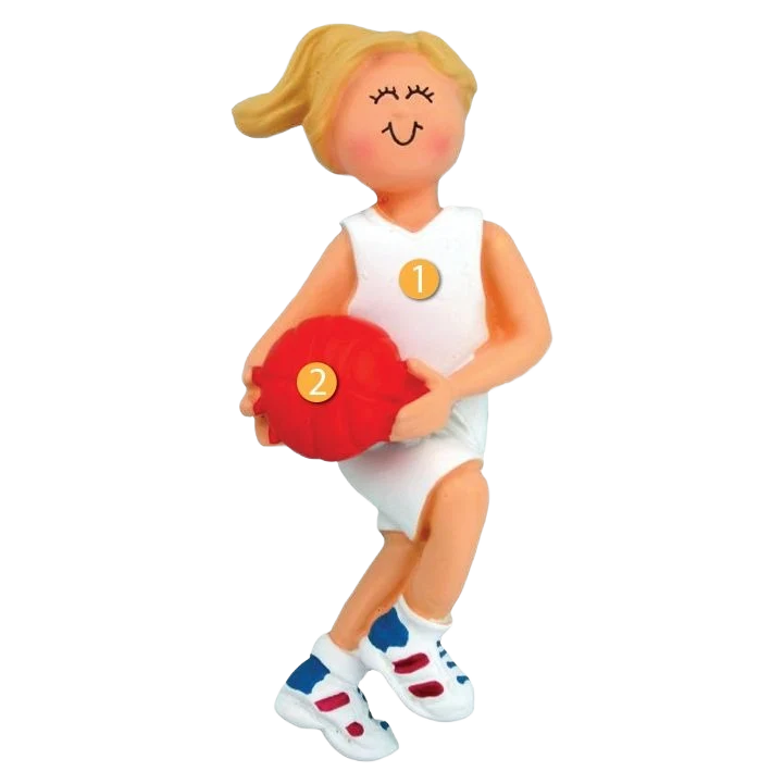 Stylish Ornament Central Personalized Blonde Female Basketball Player Ornament Clean