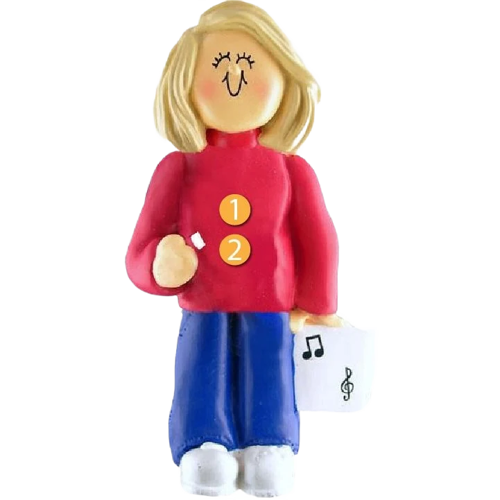 Effective Ornament Central Personalized Blonde Female Musician Ornament Professional