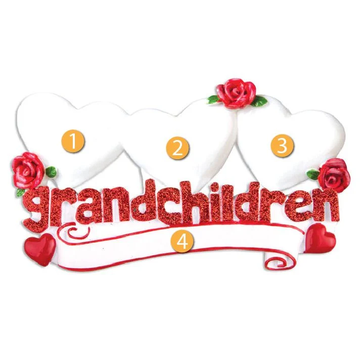 User-Friendly PolarX Personalized Grandchildren with Three Hearts Ornament Effective