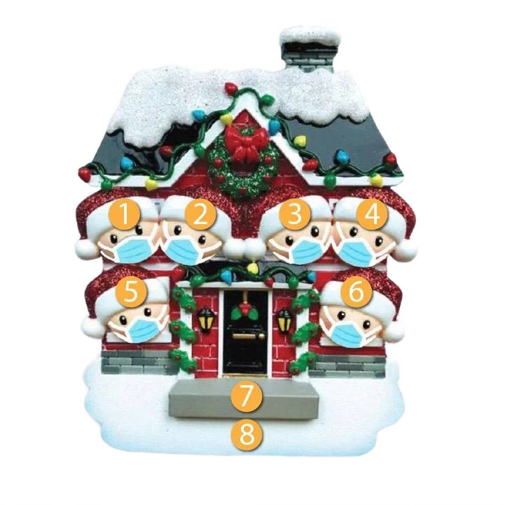 Unique PolarX Personalized New House Masked Family of 6 Ornament Outstanding