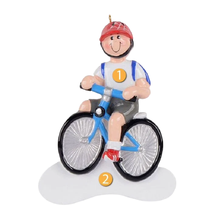 Quality Rudolph Me Personalized Boy on Bike Ornament Breathable