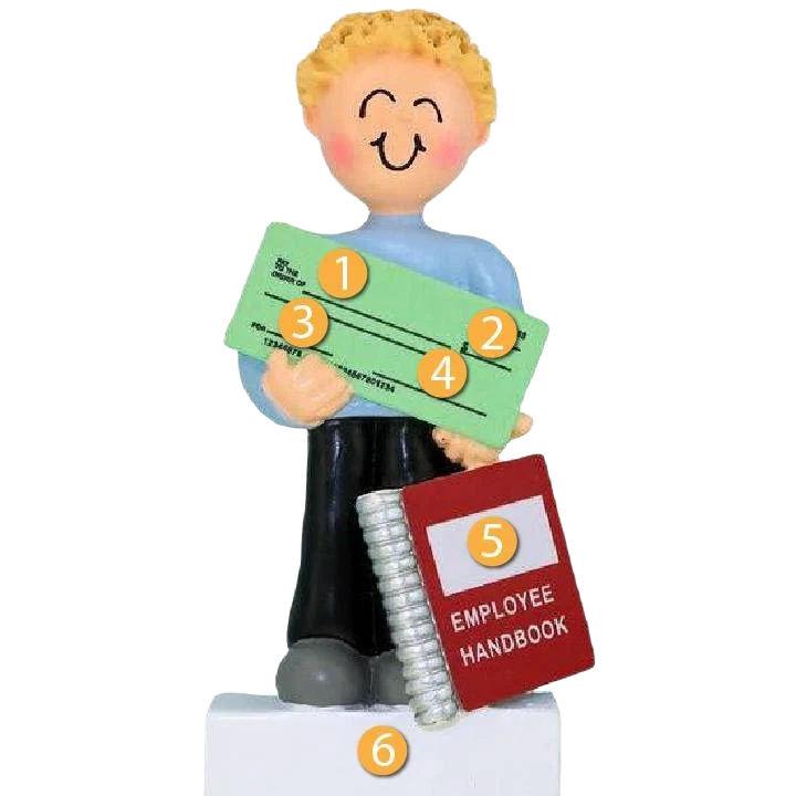 Pure Ornament Central Personalized Blonde Male First New Job Ornament Superior