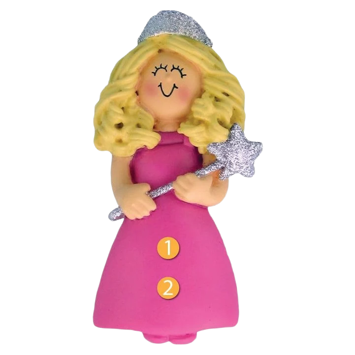Responsible Ornament Central Personalized Blonde Princess with Glitter Ornament Consistent