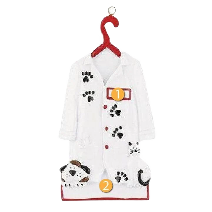 Trendy Rudolph Me Personalized Veterinarian Coat Ornament Contemporary