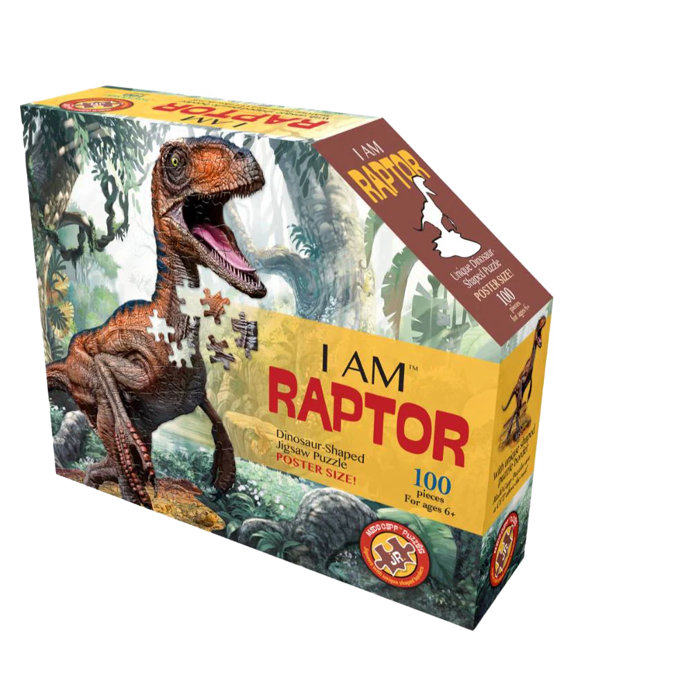 Minimalist Shaped Jigsaw Puzzle - Raptor - 100pcs Green